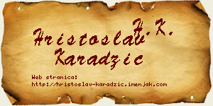 Hristoslav Karadžić vizit kartica